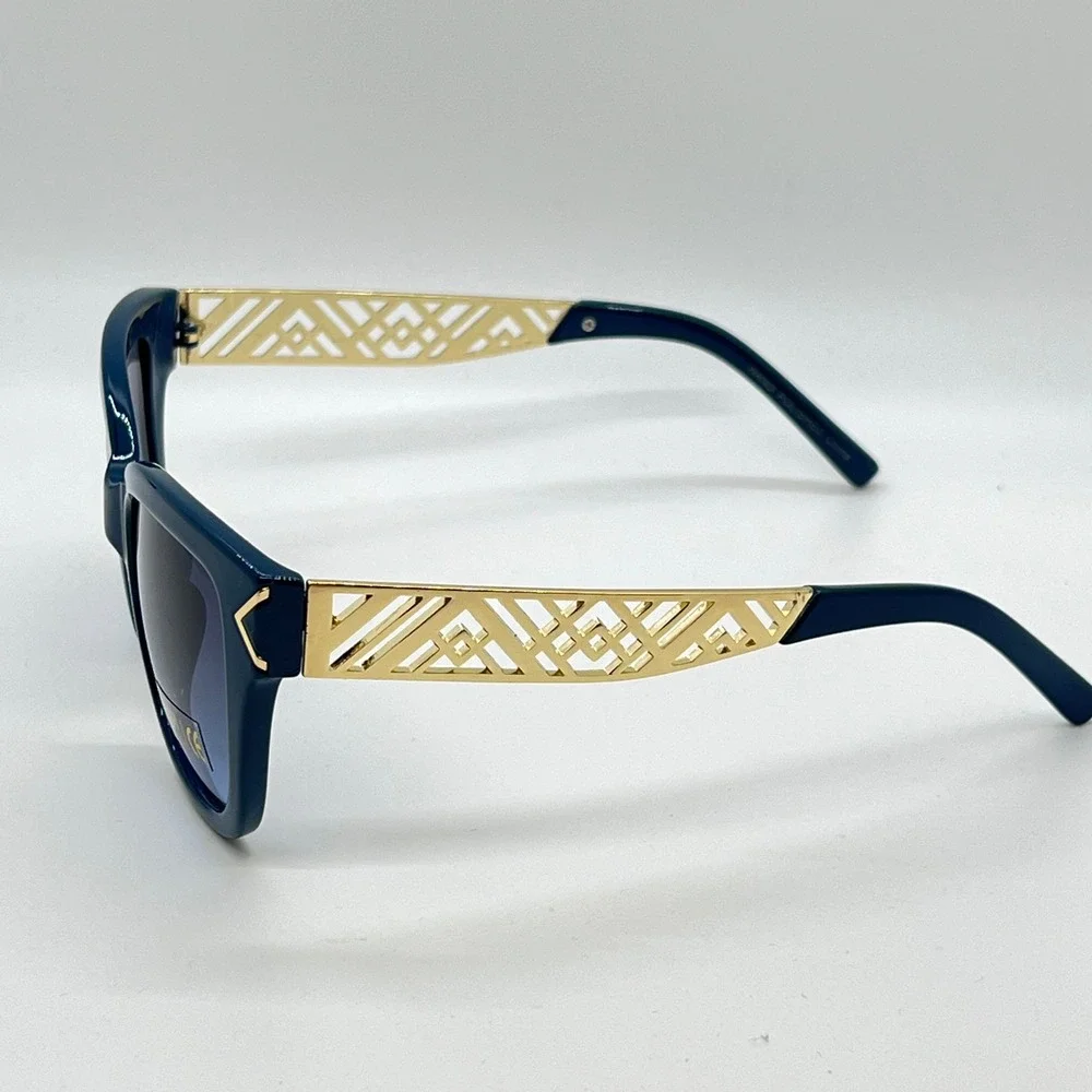 Womens Cat Eye Sunglasses Gold Accent Designer Fashion Sun Glasses UV400 Protect